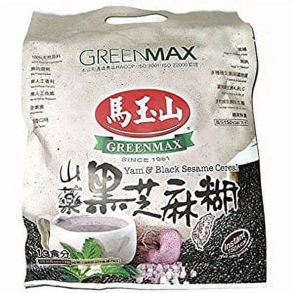 NineChef Bundle - Greenmax Yam & Black Sesame Instant Cereal (13 Servings 15.9 Oz.) (6 Bag) + 1 NineChef ChopStick