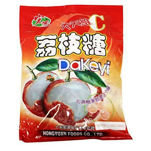 NineChef Bundle - Hongyuan Dakeyi Hard Candy (Lychee Flavor) 12.52oz x 3pack + 1 NineChef Brand Long Handle Spoon