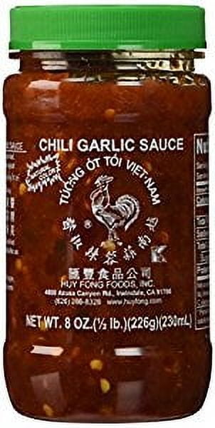 NineChef Bundle - Huy Fong Fresh Chili Garlic Sauce 8.0 OZ(Pack of 4) + 1 NineChef ChopStick