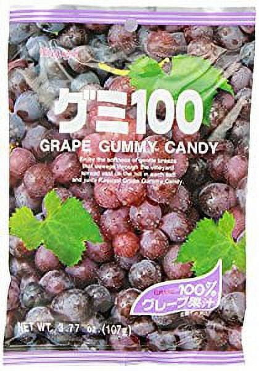 NineChef Bundle - Kasugai Gummy Candy Grape 3.77-Ounce Packages (Pack of 12) + 1 NineChef Brand Long Handle Spoon