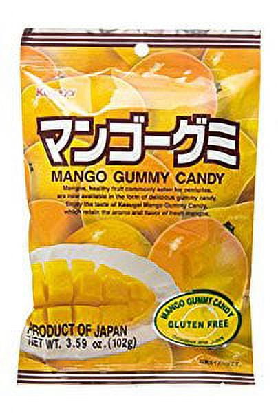 NineChef Bundle - Kasugai Gummy Candy Mango 3.59-Ounce Bags (Pack of 12) + 1 NineChef Brand Long Handle Spoon