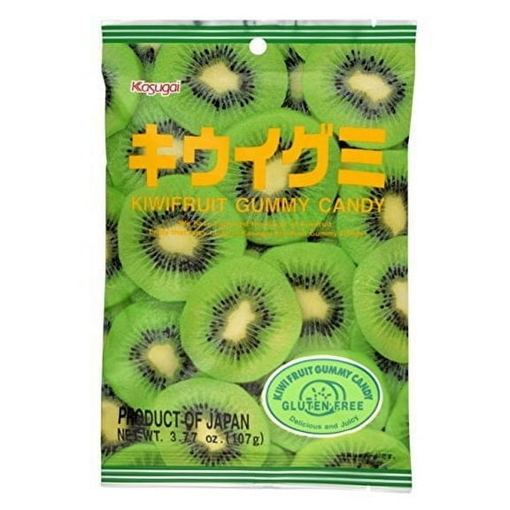 NineChef Bundle - Kasugai Kiwi Gummy Candy 3.77oz (2 Pack) + 1 NineChef Brand Long Handle Spoon