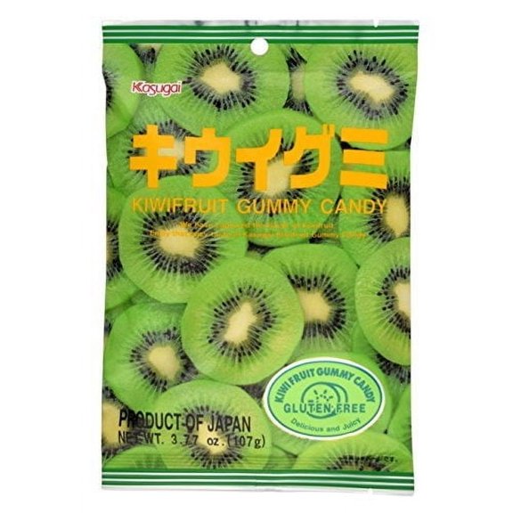 NineChef Bundle - Kasugai Kiwi Gummy Candy 3.77oz (6 Pack) + 1 NineChef Brand Long Handle Spoon