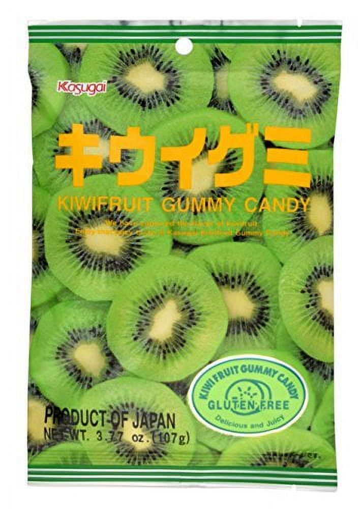 NineChef Bundle - Kasugai Kiwi Gummy Candy 3.77oz (9 Pack) + 1 NineChef Brand Long Handle Spoon