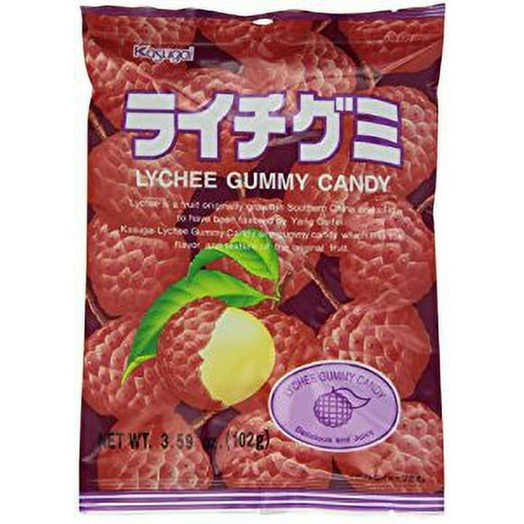 NineChef Bundle - Kasugai Lychee Gummy Candy 3.59-Ounce Bags (Pack of 12) + 1 NineChef Brand Long Handle Spoon