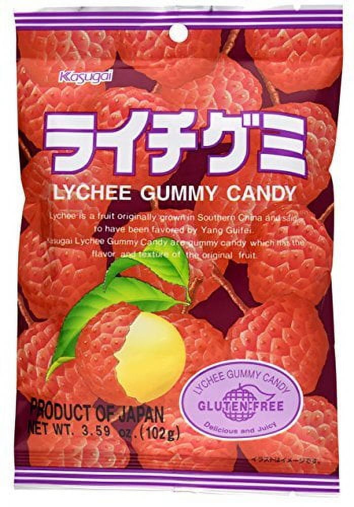 NineChef Bundle - Kasugai Lychee Gummy Candy 3.59oz (12 Pack) + 1 NineChef Brand Long Handle Spoon