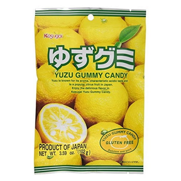 NineChef Bundle - Kasugai Yuzu Gummy Candy 3.59oz (3 Pack) + 1 NineChef Brand Long Handle Spoon
