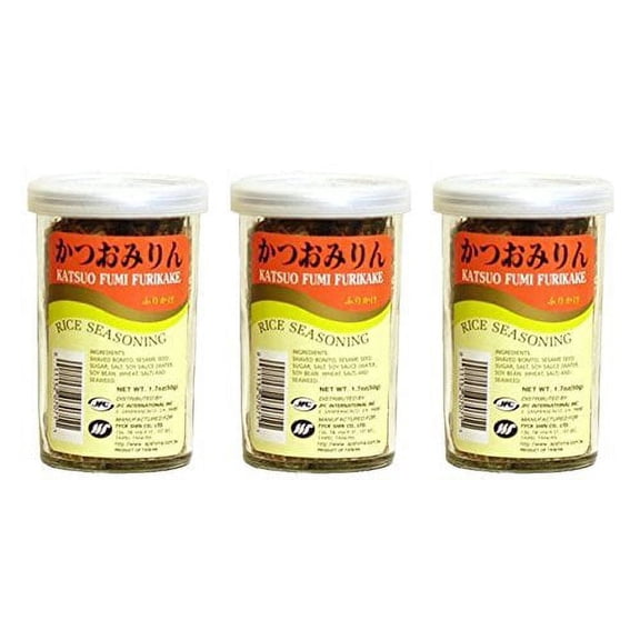 NineChef Bundle - Katsuo Fumi Furikake Rice Seasoning (Pack of 3) + 1 NineChef Brand Long Handle Spoon