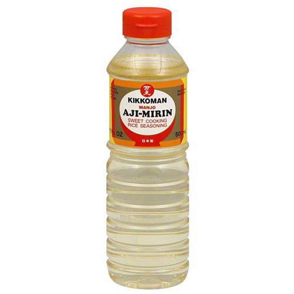 NineChef Bundle - Kikkoman Manjo Aji Mirin 17-Ounce Plastic Bottle (Pack of 3) + 1 NineChef Brand Long Handle Spoon