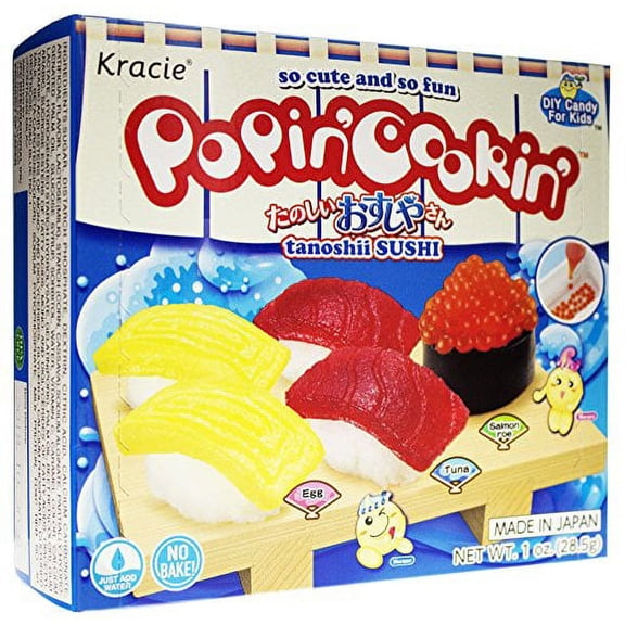 NineChef Bundle - Kracie Popin Cookin Diy Candy for Kids Sushi Kit 1 Ounce + 1 NineChef Brand Long Handle Spoon