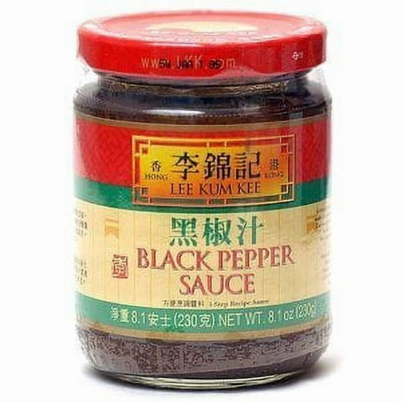 NineChef Bundle - Lee Kum Kee Black Pepper Sauce 8.1-ounce Jars (Pack of 4) + 1 NineChef Brand ChopStick