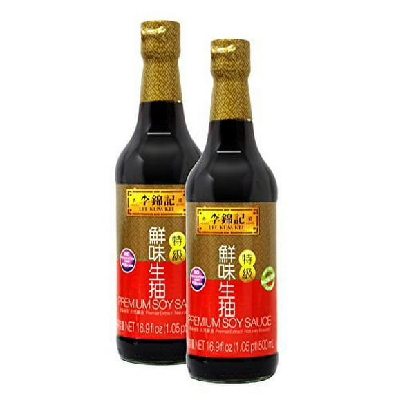 NineChef Bundle - Lee Kum Kee Cooking Premium Soy Sauces / Premium Dark Soy Sauces (Soy Sauce X 2) + 1 NineChef Brand ChopStick