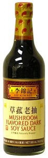 NineChef Bundle - Lee Kum Kee Mushroom Flavored Dark Soy Sauce 16.9-Ounce Glass Bottles (Pack of 2) + 1 NineChef Brand ChopStick