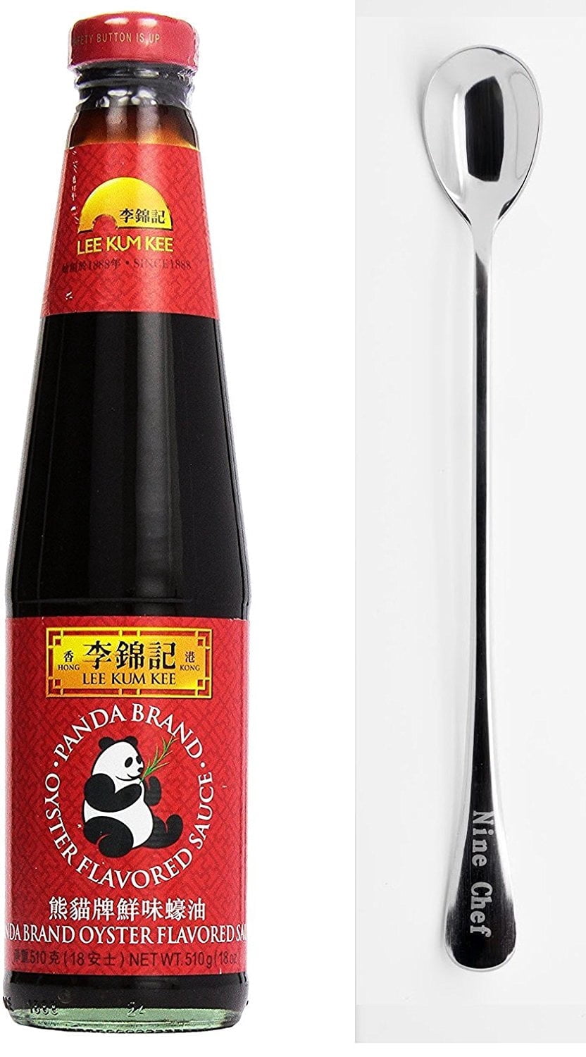 NineChef Bundle - Lee Kum Kee Panda Oyster Sauce 18 oz Per Order (1 Bottle) + 1 NineChef Brand Spoon