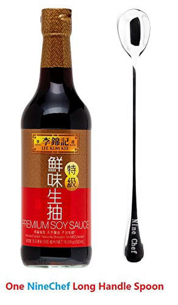 NineChef Bundle - Lee Kum Kee Premium Soy Sauce 16.9-Ounce Bottle(2 Bottle) + 1 NineChef Brand ChopStick