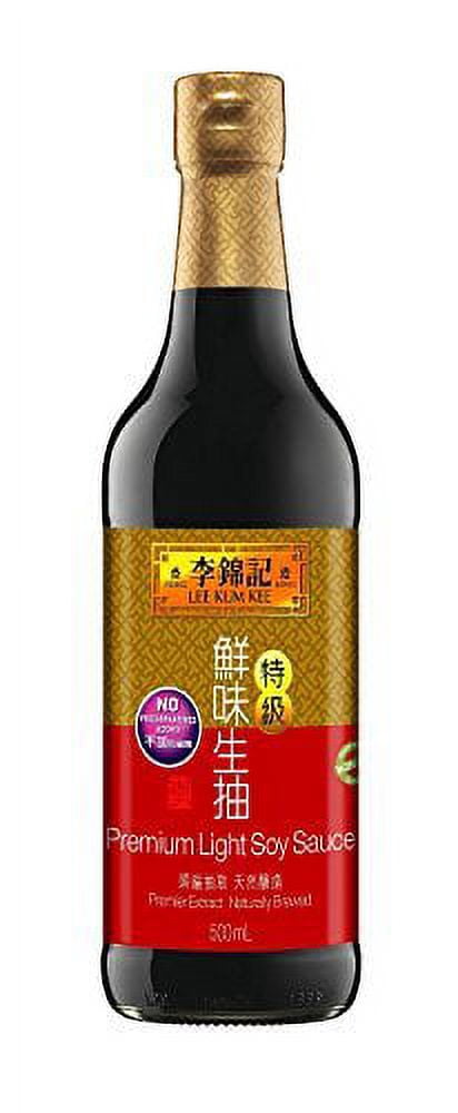 NineChef Bundle - Lee Kum Kee Premium Soy Sauce 16.9-ounce Bottle (Pack of 4) + 1 NineChef Brand ChopStick