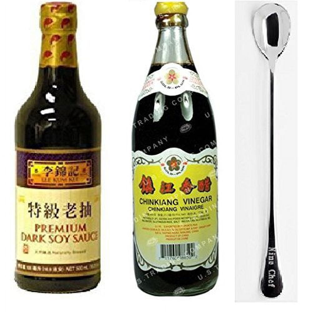NineChef Bundle - Lee Kum Kee Premium dark Soy Sauce + Chinkiang Vinegar Per order + 1 NineChef Brand ChopStick