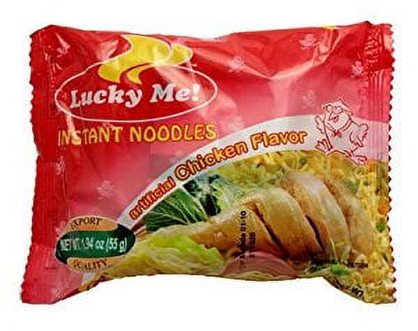 NineChef Bundle - Lucky Me Instant Noodles (Chicken) (Pack of 20) + 1 NineChef Brand Long Handle Spoon