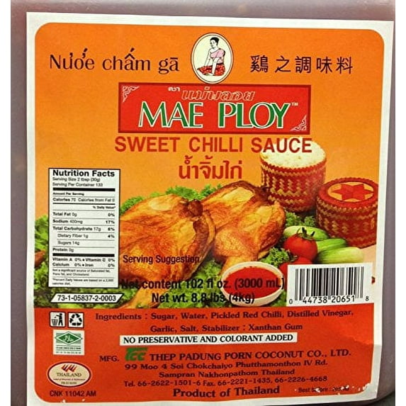 NineChef Bundle - Mae Ploy Sweet Chili Sauce 102 Fl Oz.(3000ml)net Wt.8.8lbs + 1 NineChef ChopStick