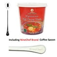 thumbnail image 1 of NineChef Bundle - Mae Ploy Vegetarian Red Curry Paste(35oz Tub) with Authentic Thai Spices Like Shallot Green Chili Pepper Lemongrass, Galangal, Kaffir Lime No MSG Plus NineChef Brand Coffee Spoon, 1 of 8
