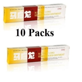 NineChef Bundle - Mayinglong Musk Hemorrhoids Ointment Cream10PK (US English Label) (10) + 1 NineChef Brand Long Handle Spoon
