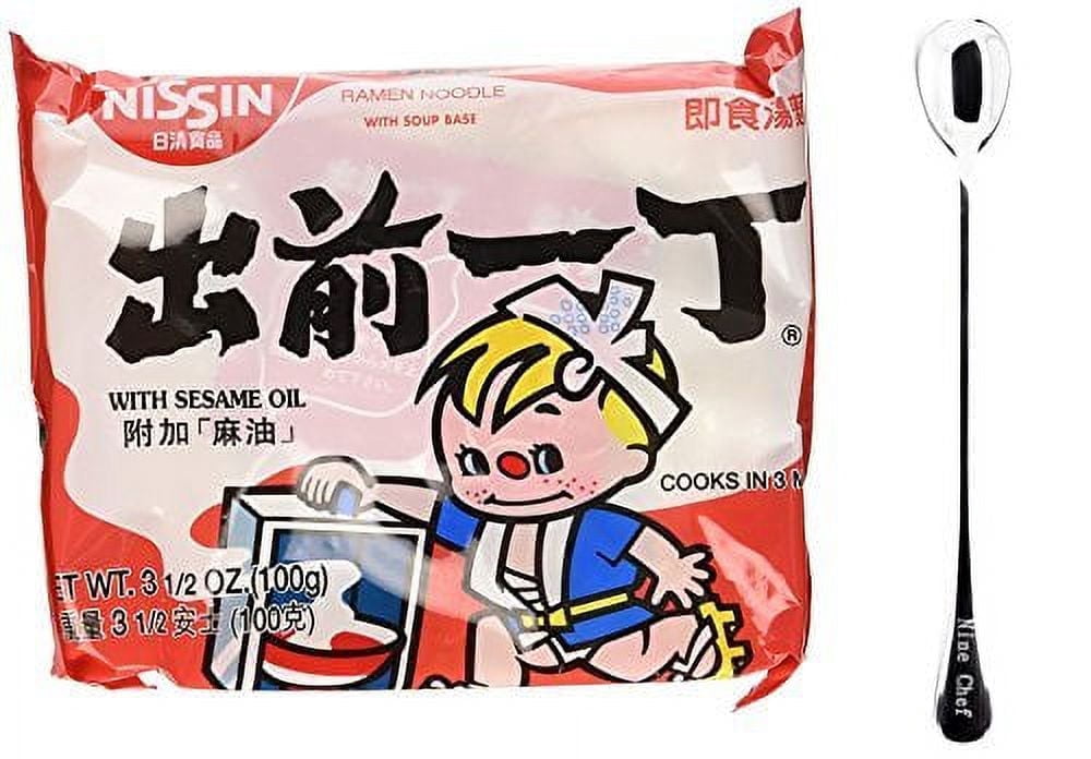 NineChef Bundle - NISSIN Demae Ramen Noodle with Soup Base (Sesame Oil Flavor 30 Pack (One Case) + 1 NineChef ChopStick