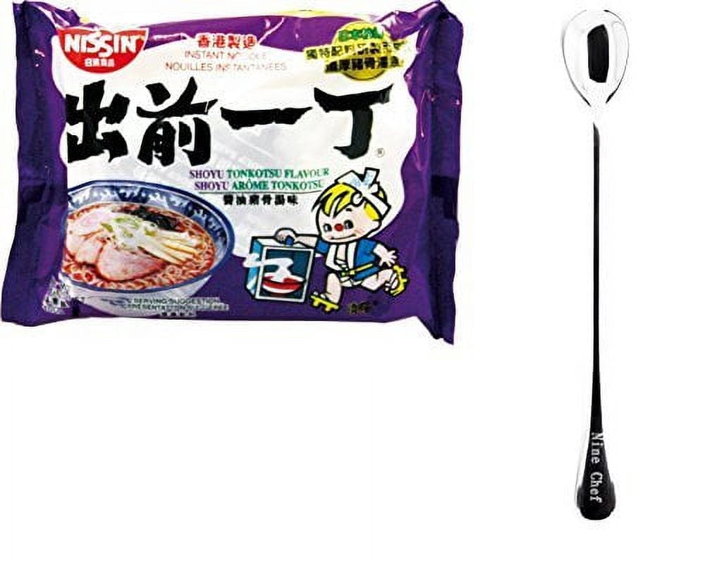 NineChef Bundle - NISSIN Demae Ramen Noodle with Soup Base (Shoyu Tonkotsu Pork Flavor 20 Pack) + 1 NineChef ChopStick