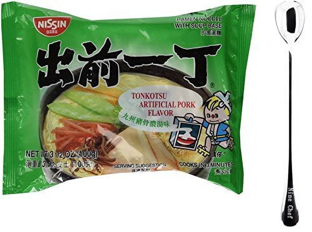 NineChef Bundle - NISSIN Demae Ramen Noodle with Soup Base (Tonkotsu Pork Flavor 20 Pack) + 1 NineChef ChopStick