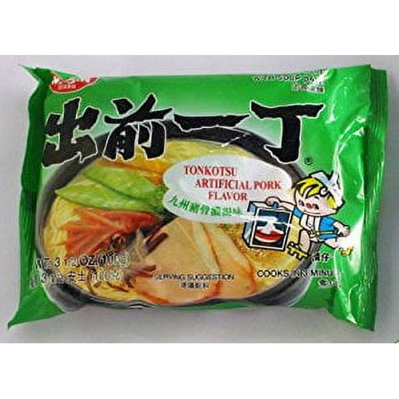 NineChef Bundle - Nissin Demae Ramen Noodles Tonkotsu Pork Flavor 3.5 Oz (Pack of 8) + 1 NineChef ChopStick