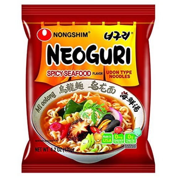 NineChef Bundle - NongShim Neoguri Noodles Spicy Seafood 4.2 Ounce (Pack of 16)+ 1 NineChef ChopStick