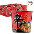thumbnail image 1 of NineChef Bundle - Nongshim Shin Spicy Ramen Instant Gourmet Cup Noodle (Pack of 6) + 1 NineChef Brand Long Handle Spoon, 1 of 2