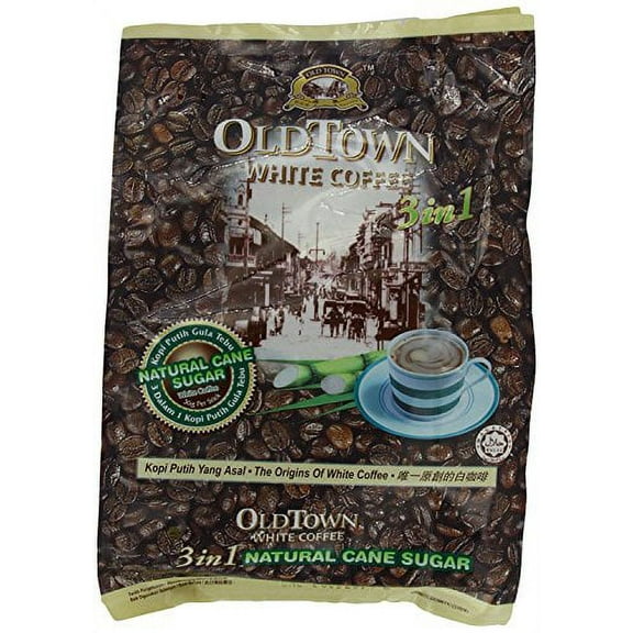 NineChef Bundle - OLD TOWN 3 IN 1 Natural Cane Sugar White Coffee 19 Ounce+ 1 NineChef Coffee Spoon