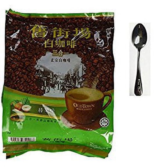 NineChef Bundle - Old Town - White Cafe 3in1 Hazelnut 21.2 oz (5 Bag)+ 1 NineChef Coffee Spoon