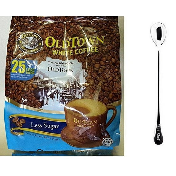 NineChef Bundle - Old Town White Coffee (3 IN 1 Less Sugar 2 Bag)+ 1 NineChef Coffee Spoon
