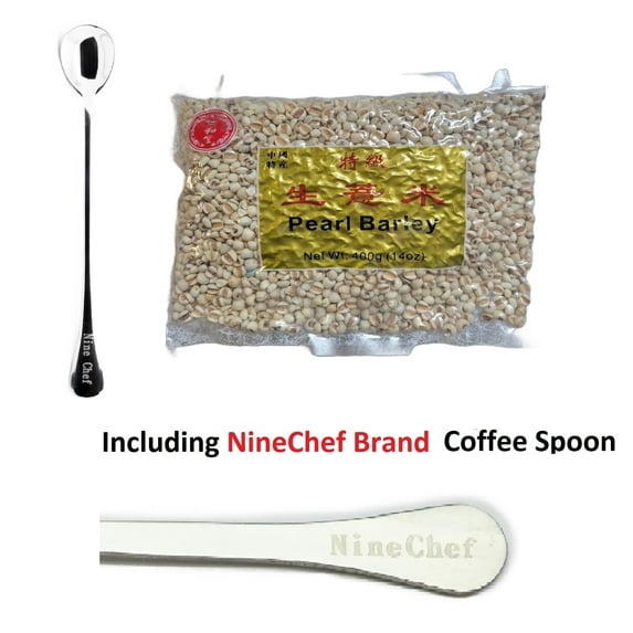 NineChef Bundle - Renhetang Pearl Barley 14oz 400g (1 bag) Plus NineChef Brand Long Coffee Spoon