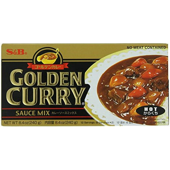 NineChef Bundle - SB Golden Curry Sauce Mix Hot 7.8 Ounce (Pack of 5) + 1 NineChef ChopStick