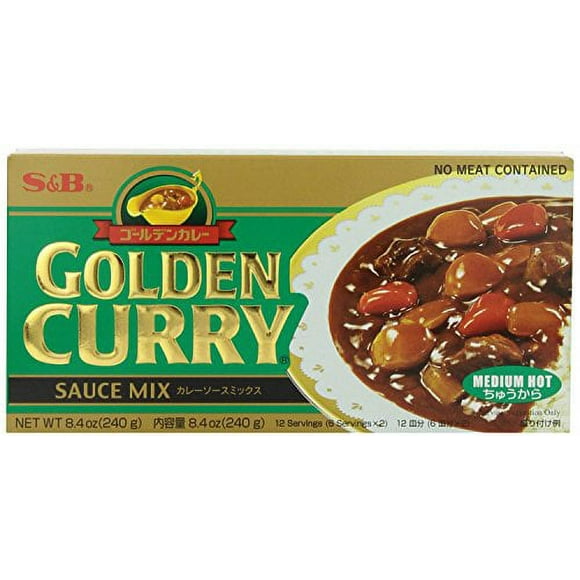 NineChef Bundle - SB Golden Curry Sauce Mix Medium Hot 7.8-Ounce (Pack of 5)+ 1 NineChef ChopStick