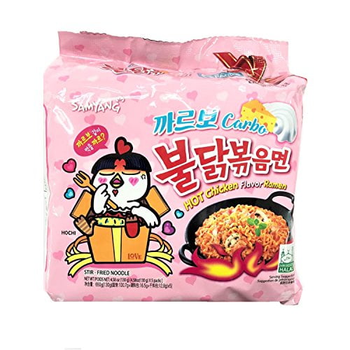 NineChef Bundle - Samyang Hot Chicken Fried Noodles (Carbo 130g x 5)+ 1 NineChef ChopStick
