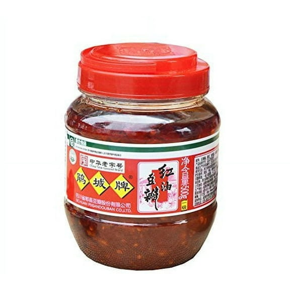 NineChef Bundle - Sichuan Pixian Boad Bean Paste with Red Chili Oil - 17.6 oz (500g) | Hong You Dou Ban + 1 NineChef Brand Long Handle Spoon