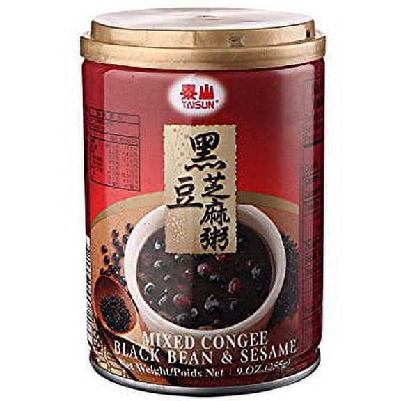 NineChef Bundle - Taisun - Mixed Congee With Black BeanSesame (12 Bottle) + 1 NineChef Brand Long Handle Spoon
