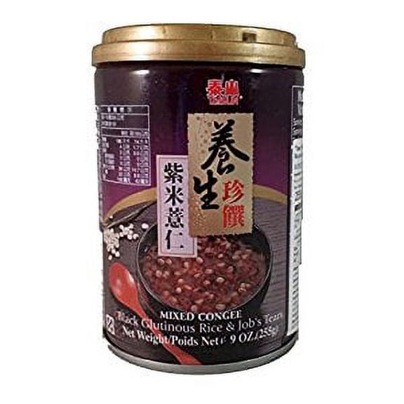 NineChef Bundle - Taisun - Mixed Congee With Black Glutinous RiceJob s Tears (6 Bottle) + 1 NineChef Brand Long Handle Spoon