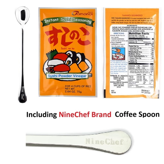 NineChef Bundle - Tamanoi Sushinoko (sushi No ko) Instant Sushi Seasoning, Sushi Power Vinegar Sushi Rice Mix Seasoning Powder (pack 1) Plus NineChef Spoon, product Japan