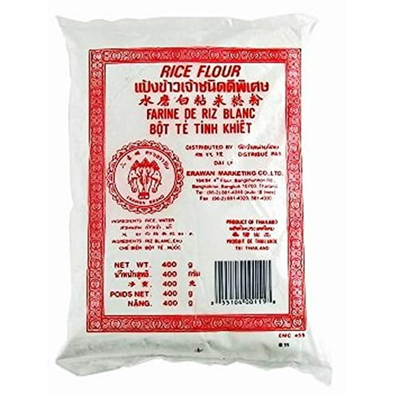NineChef Bundle - Thai Rice Flour - 2x16oz + 1 NineChef Brand Long Handle Spoon