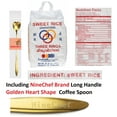 thumbnail image 1 of NineChef Bundle - Three Rings Thai Sticky Rice Sweet Rice ( (10 Lbs) + 1 NineChef Brand Golden Heart Ice Tea Coffee Long Handel Spoon, 1 of 6