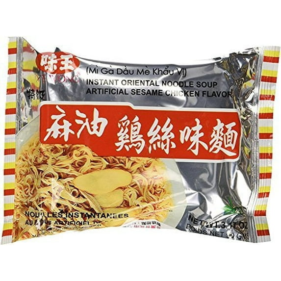 NineChef Bundle - Ve Wong Instant Noodle Sesame Chicken 3.17-Ounce Packages (1 Small Bag) + 1 NineChef ChopStick