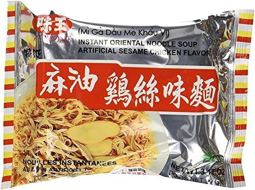 NineChef Bundle - Ve Wong Instant Noodle Sesame Chicken 3.17-Ounce Packages (12 Small Bag) + 1 NineChef ChopStick