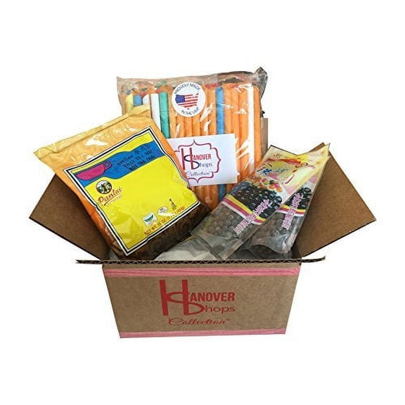 NineChef Bundle - WuFuYuan 2 BOBA Tapioca Pearls for Bubble Tea , Pantai Thai Tea Powder and 35 NineChef Brand Boba Jumbo Straws Bubble Gift Set