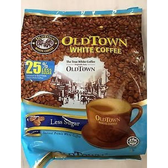 NineChef Bundle - old town instant premix white coffee less sugar 525G 15 STICKS(pack of 2)+ 1 NineChef Coffee Spoon