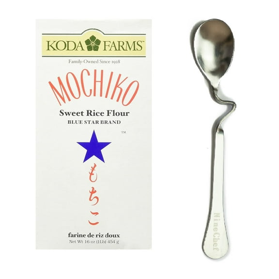 NineChef Koda Farms Bundle - Koda Farms Mochiko Sweet Rice Flour 16oz (Pack of 1) Plus 1 NineChef Spoon