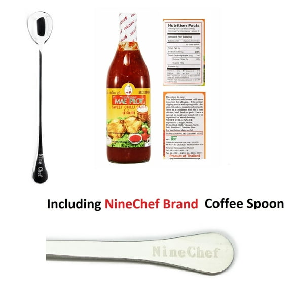 NineChef Maeploy Bundle - Mae Ploy Sweet Chili Sauce 12 oz (Pack 1) Plus NineChef Spoon